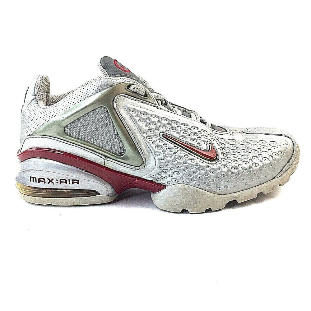 Nike Mens 2003 AIR MAX PRO BOWL METALLIC SILVER/RED sz 6 Pre-Owned